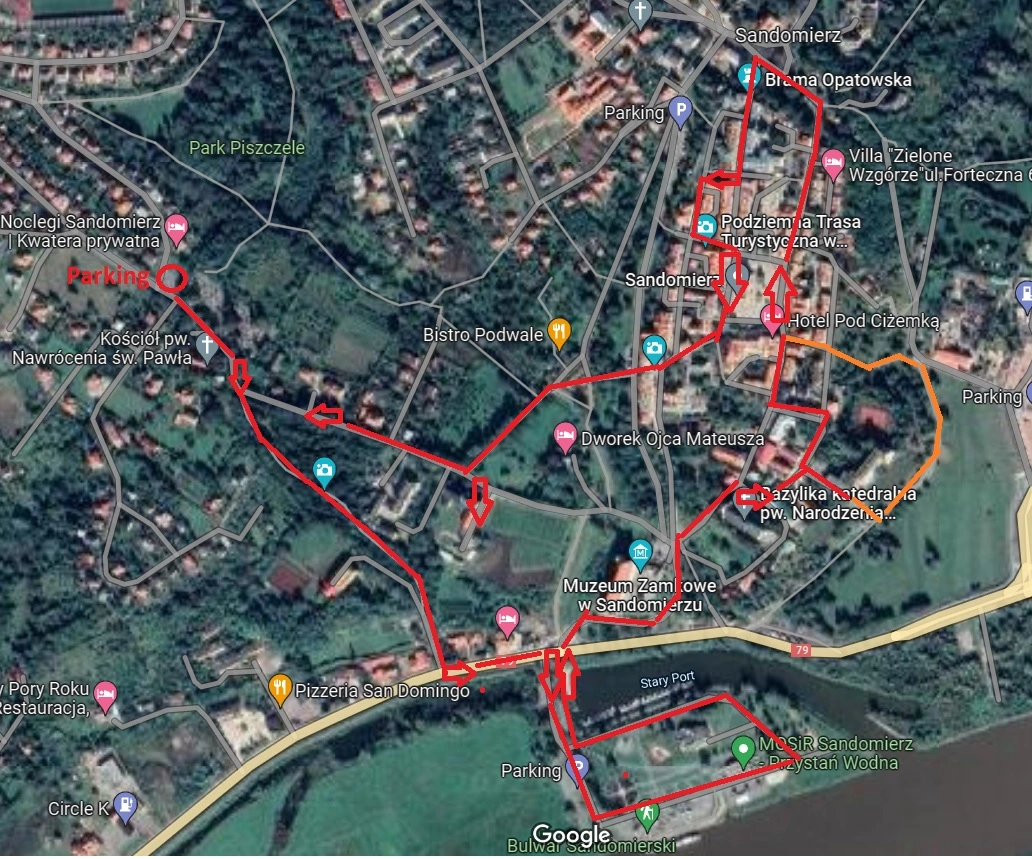 Sandomierz-mapa-zwiedzania