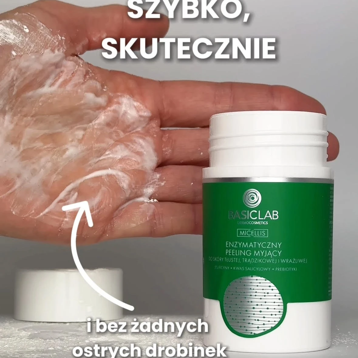 Przetestowałam enzymatyczny peeling myjący do skóry tłustej, trądzikowej i wrażliwej od BasicLab 1